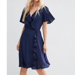 ASOS Midi Ruffle Wrap Tea dress